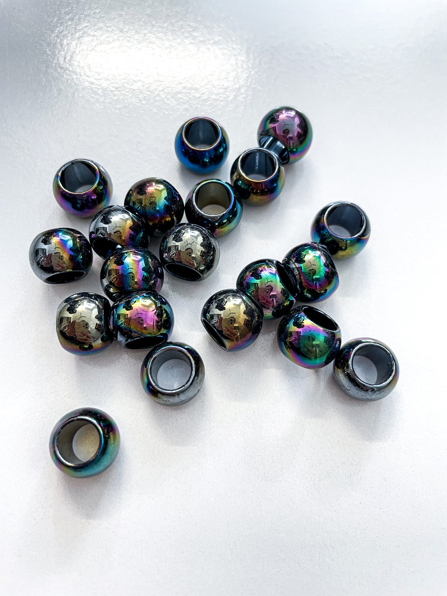 Black rainbow beads
