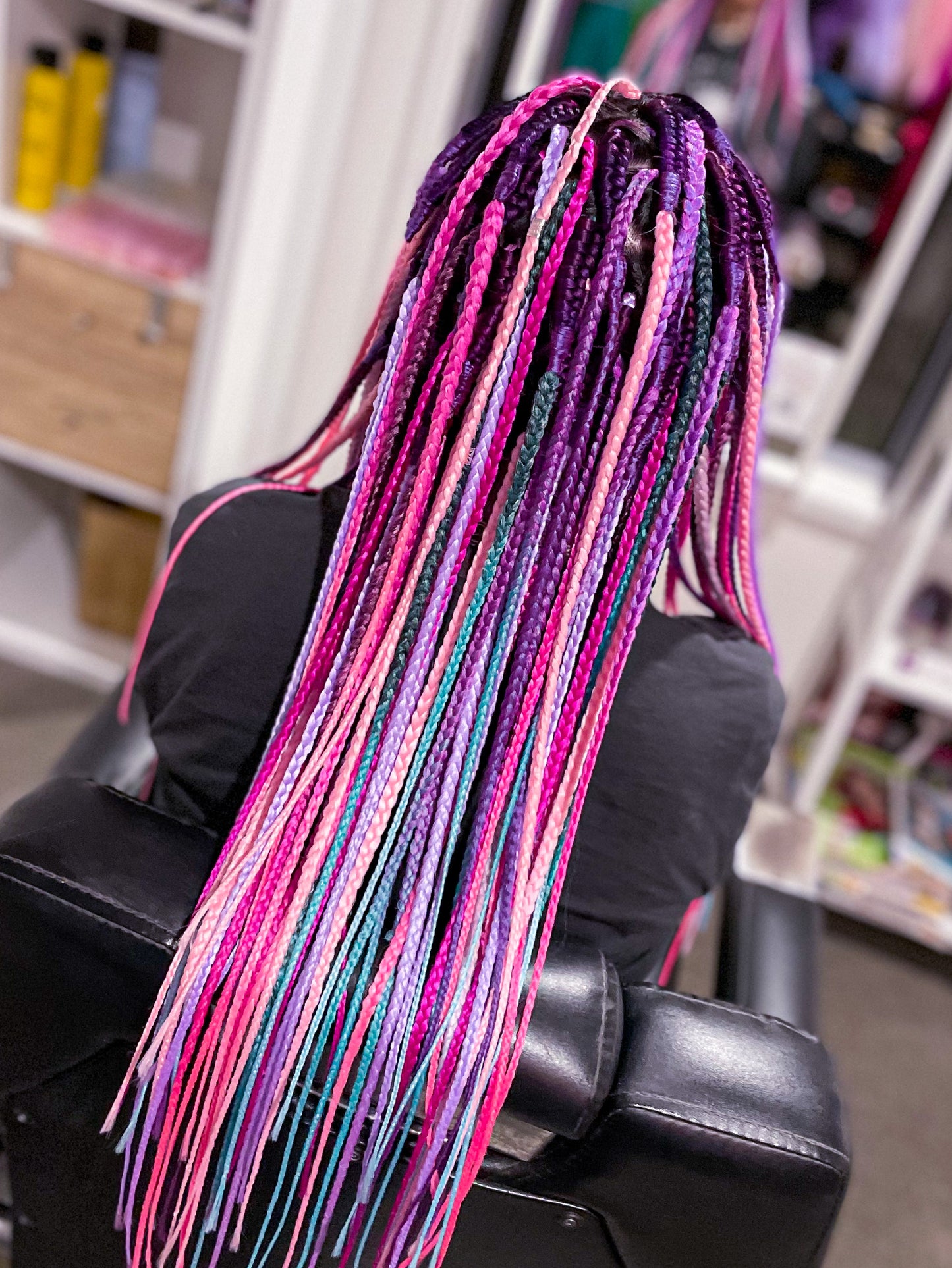 BLACK TEAL AQUA OMBRÉ Braiding hair extensions