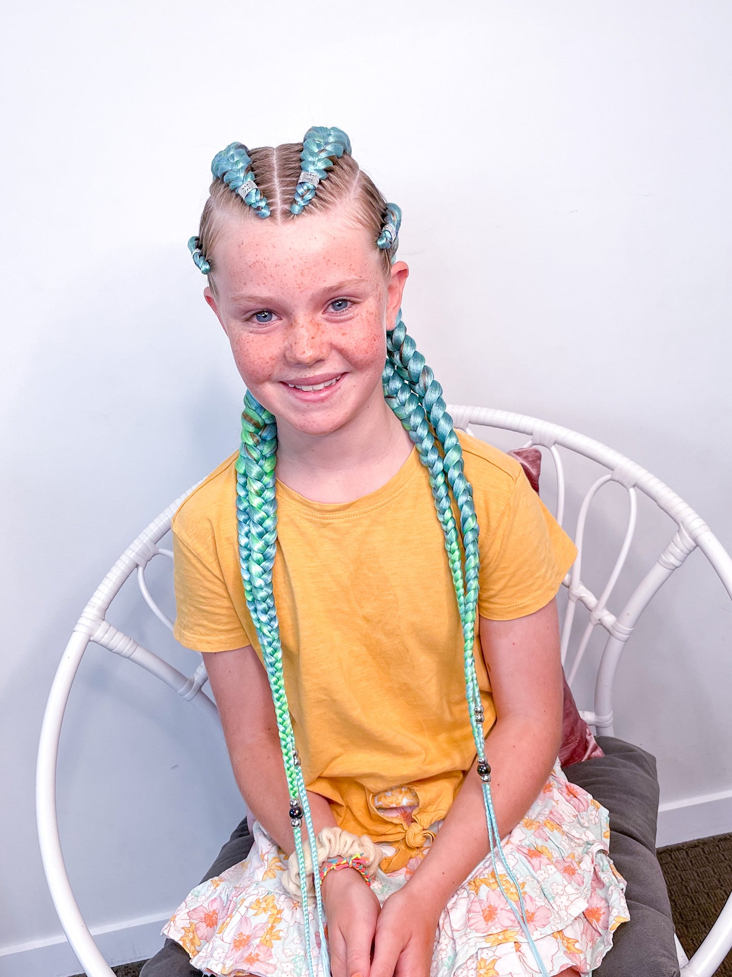 BLUE GREEN OMBRÉ Braiding hair extensions