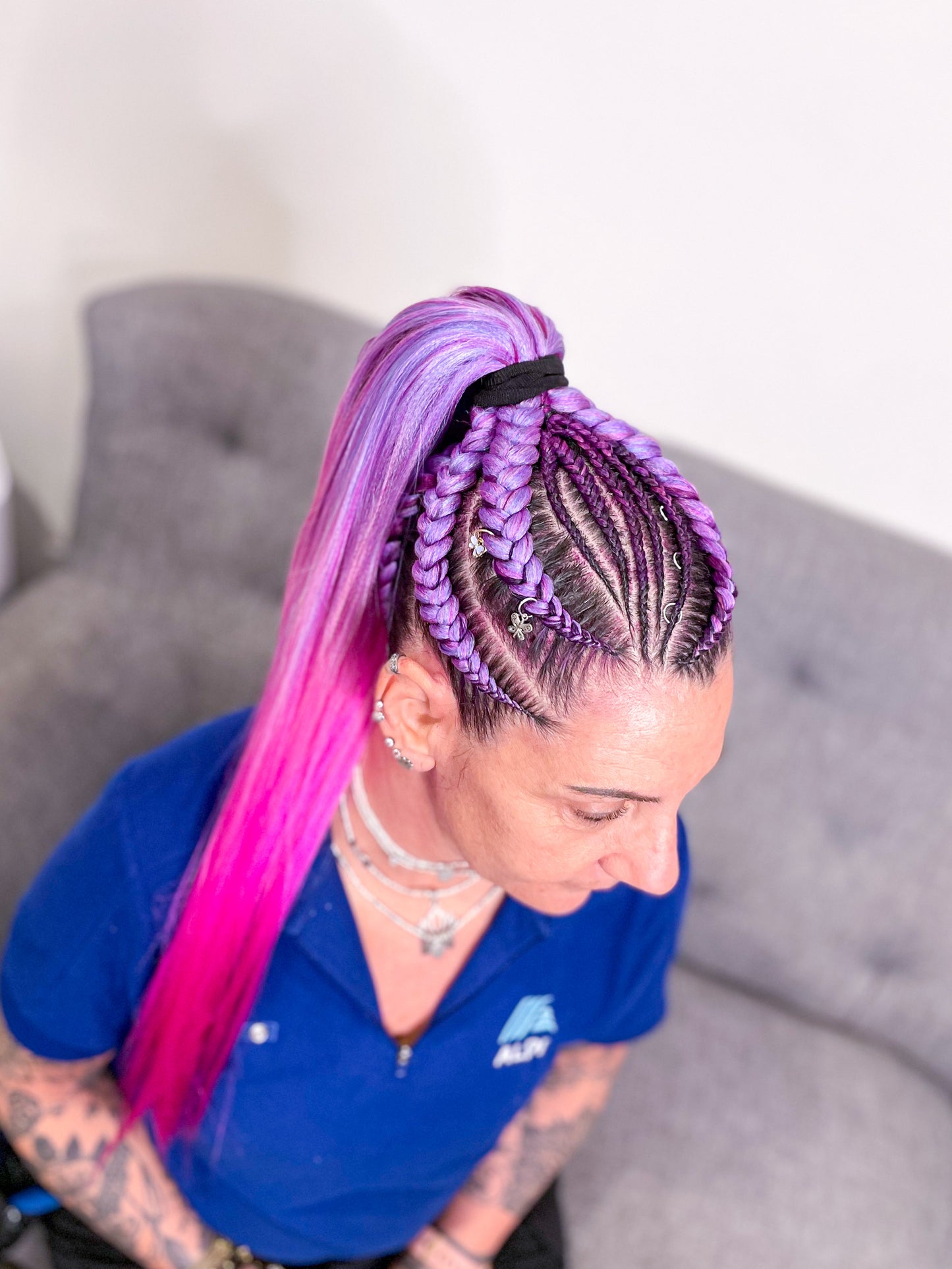 PURPLE PINK OMBRÉ Braiding hair extensions