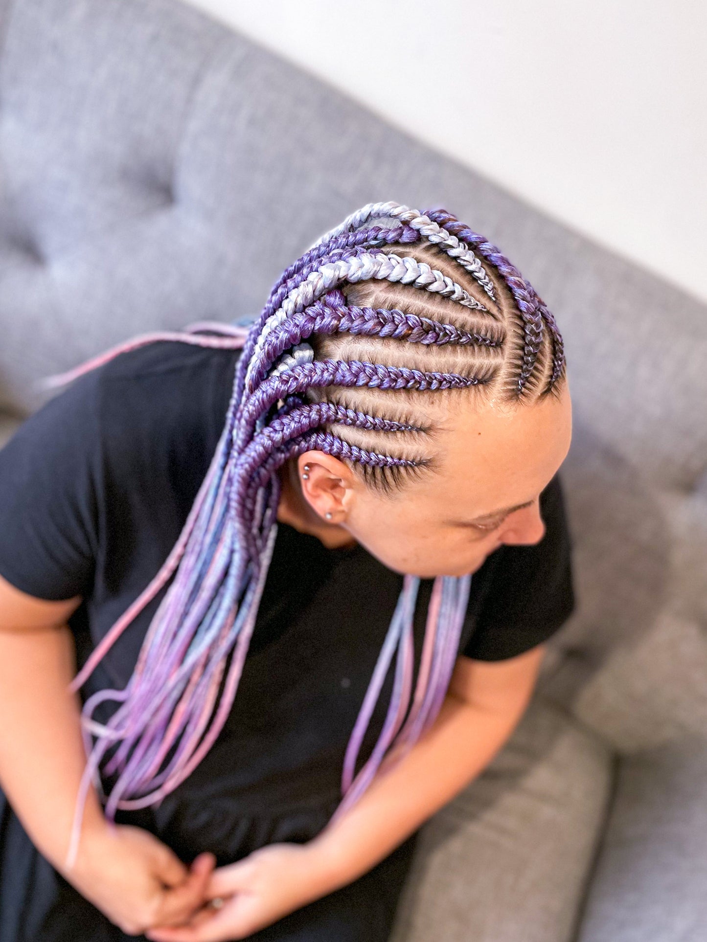 PURPLE AQUA OMBRÉ Braiding hair extensions