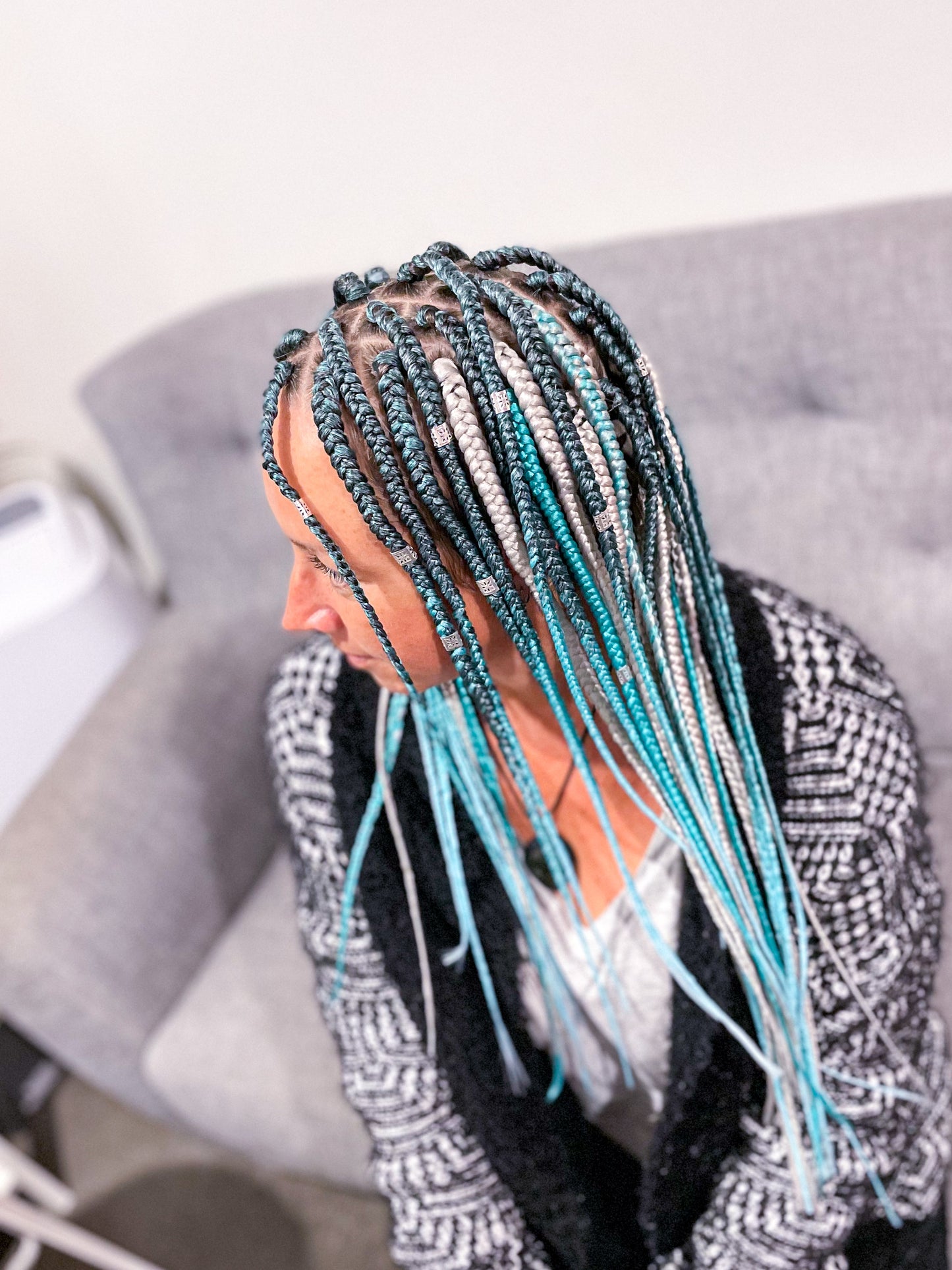 BLACK TEAL AQUA OMBRÉ Braiding hair extensions