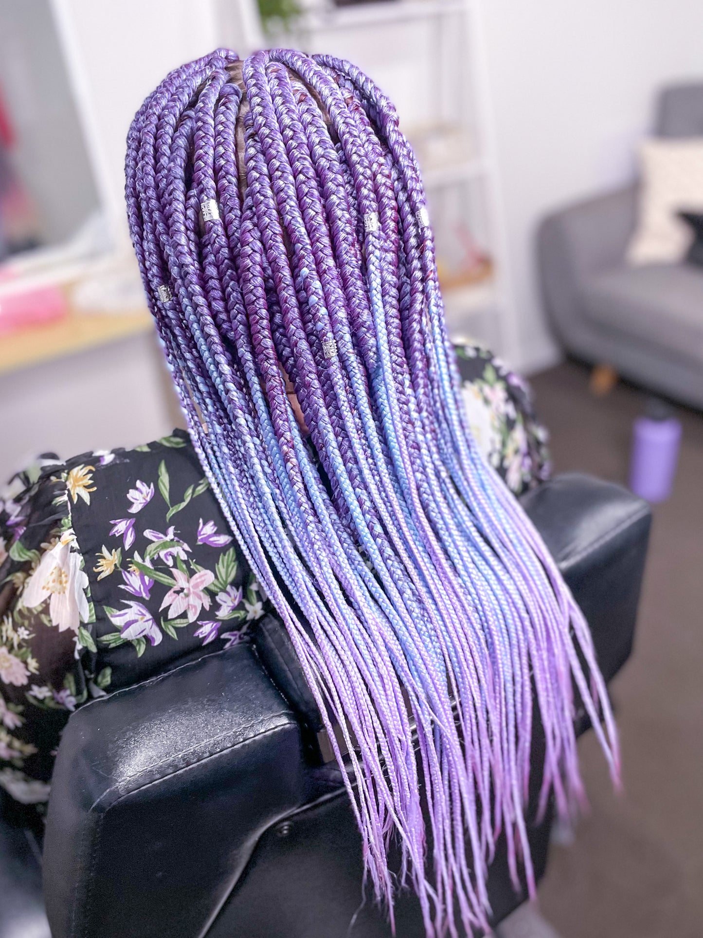 PURPLE AQUA OMBRÉ Braiding hair extensions