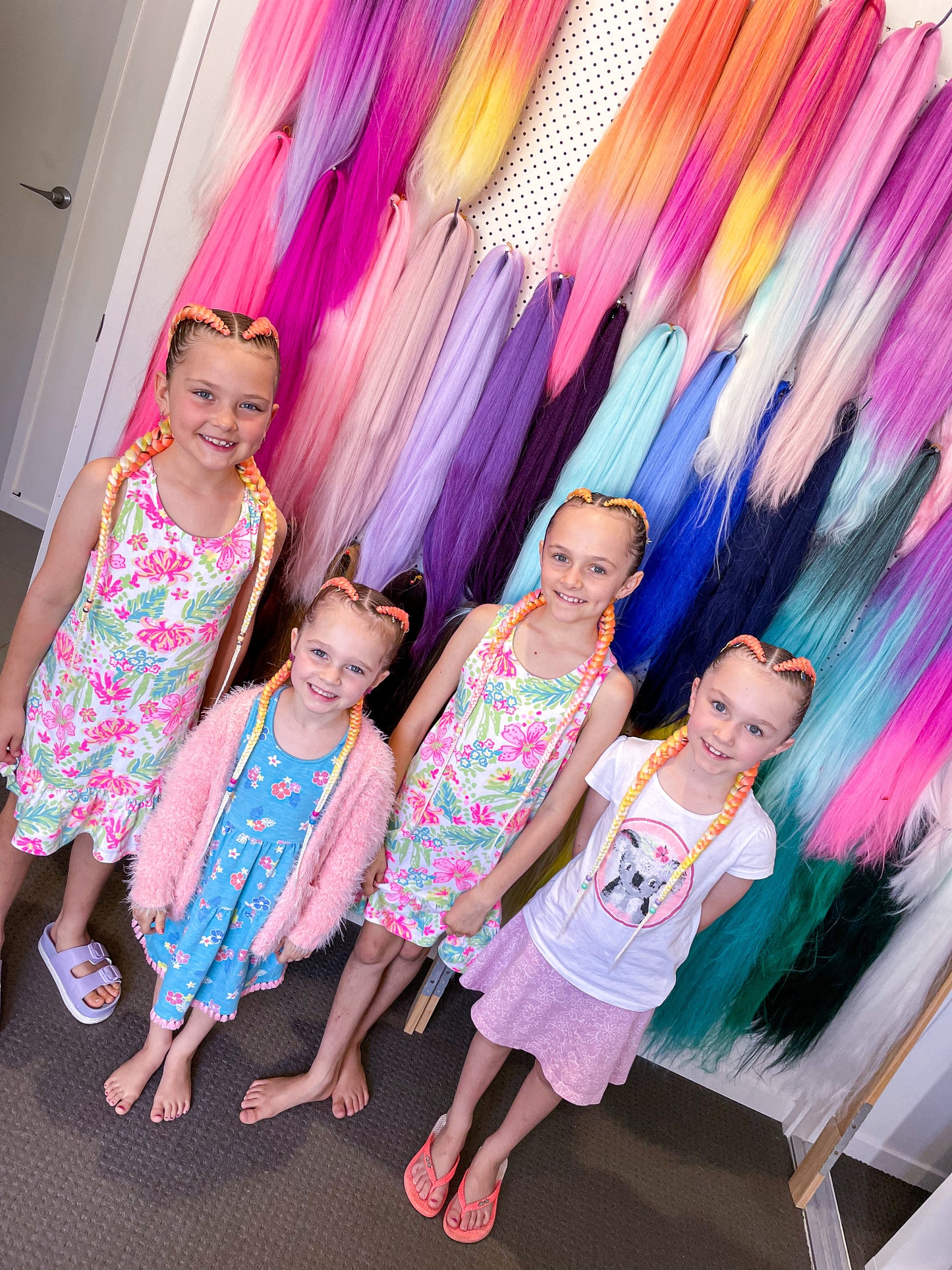 ORANGE YELLOW WHITE OMBRÉ Braiding hair extensions