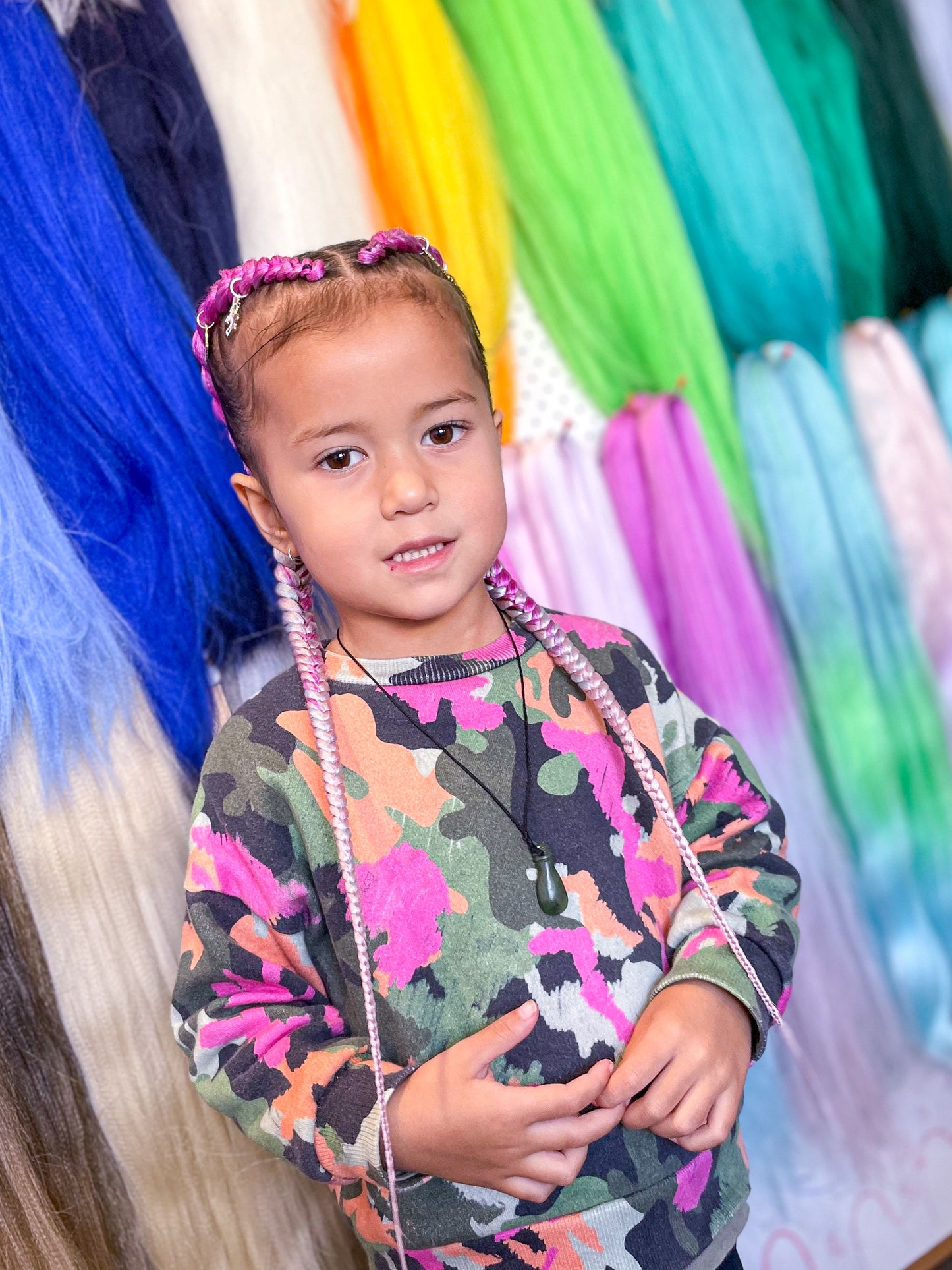 PINK AQUA ROSE OMBRÉ Braiding hair extensions