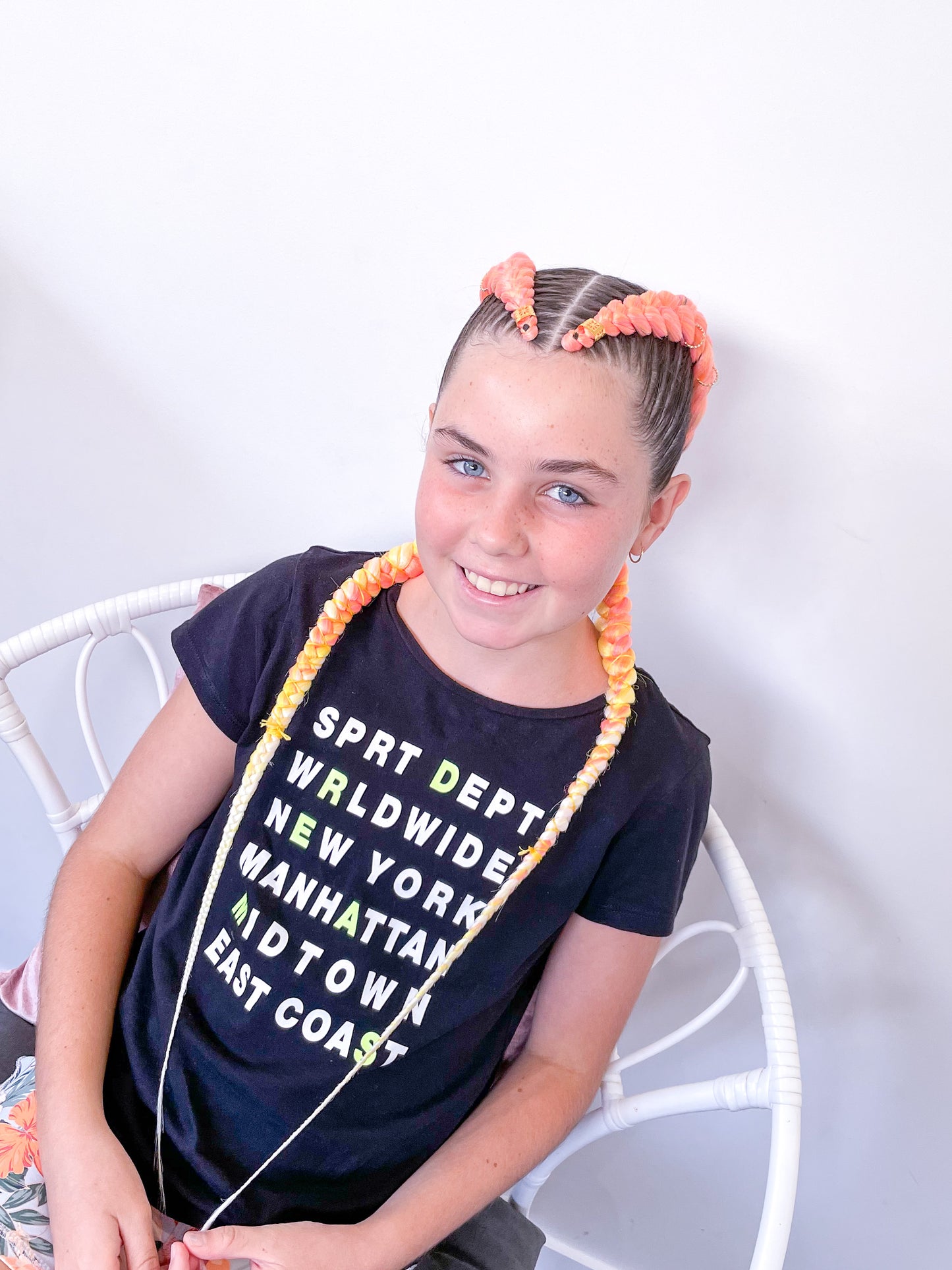 ORANGE YELLOW WHITE OMBRÉ Braiding hair extensions