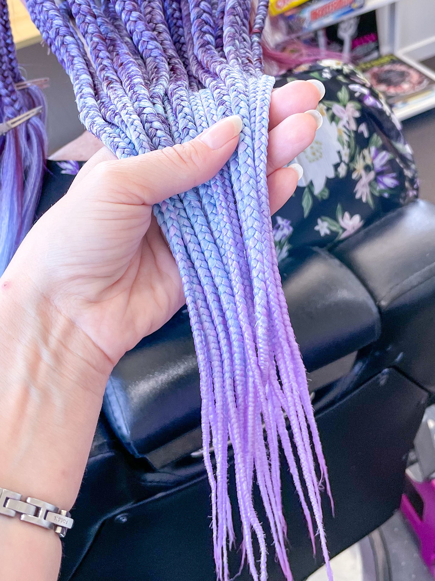 PURPLE AQUA OMBRÉ Braiding hair extensions