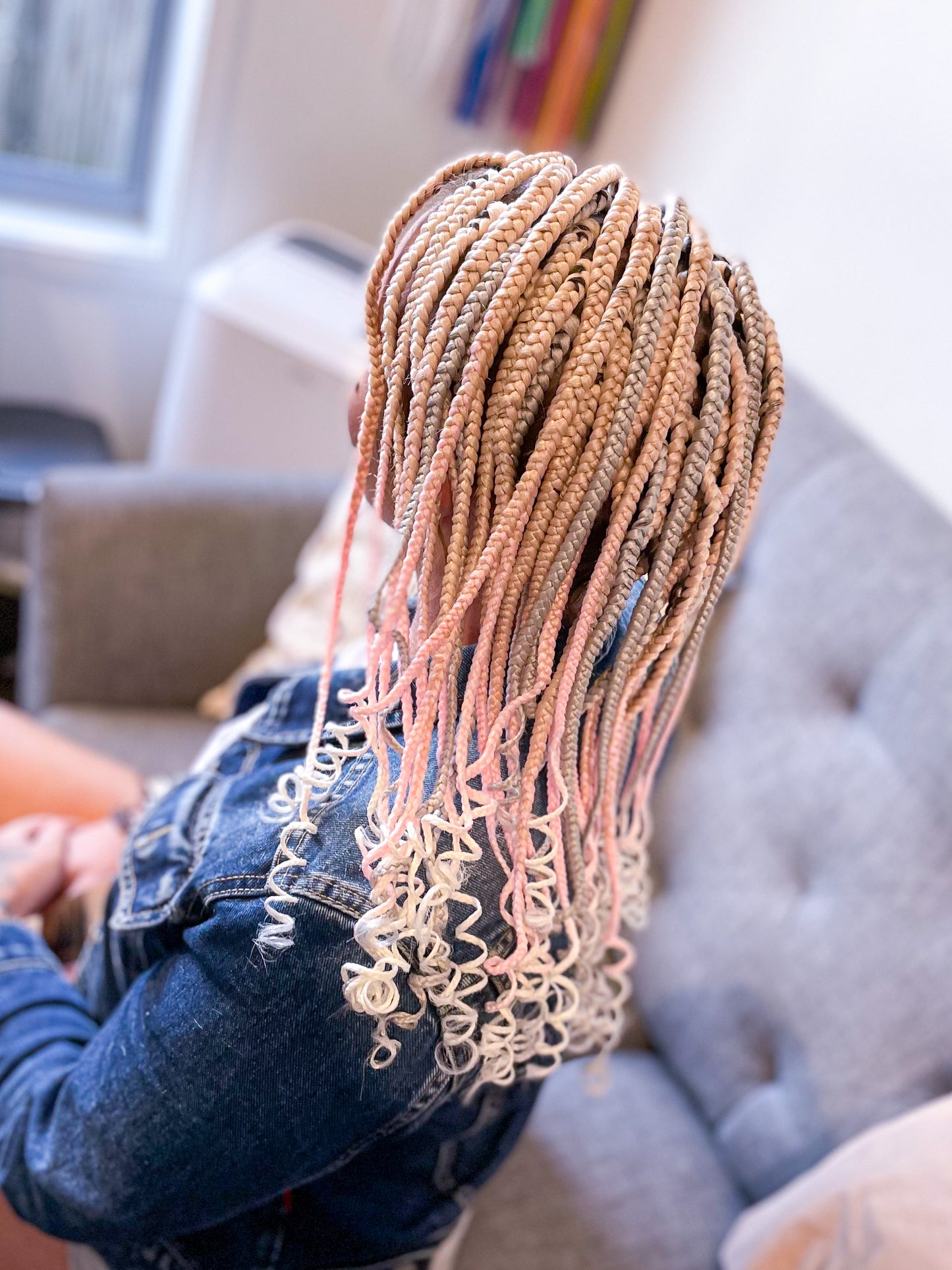 BLONDE PINK WHITE OMBRÉ Braiding hair extensions