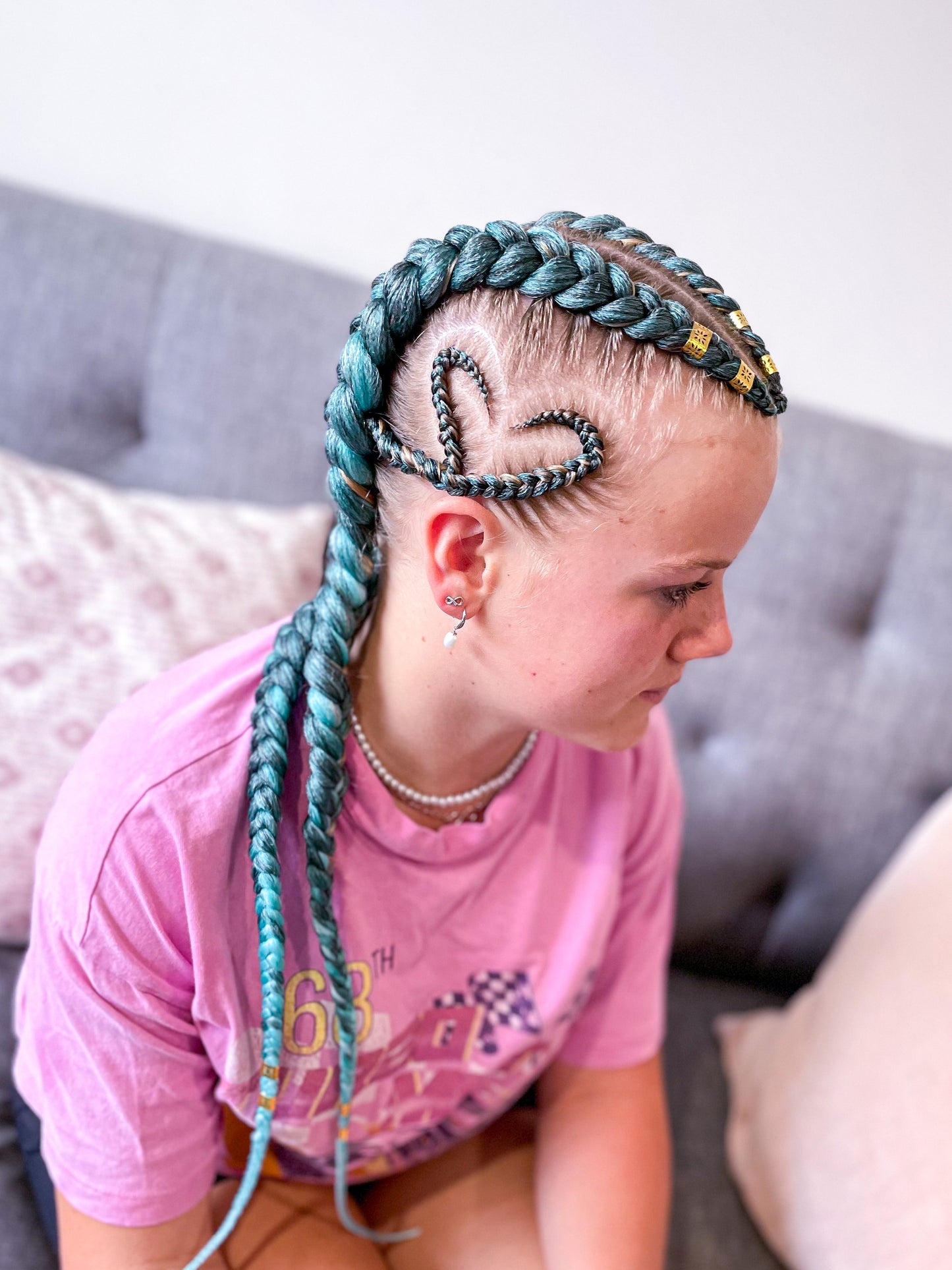 BLACK TEAL AQUA OMBRÉ Braiding hair extensions