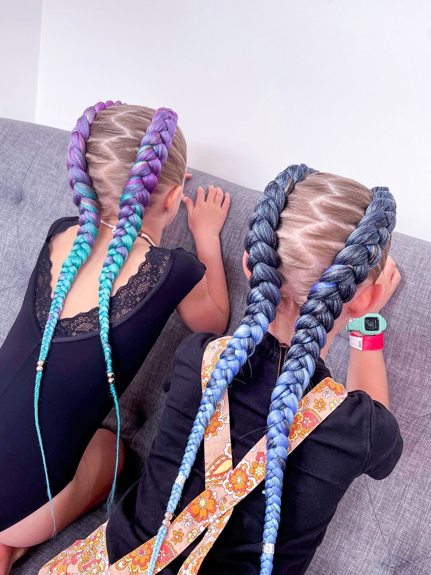 BLACK BLUE AQUA OMBRÉ Braiding hair extensions