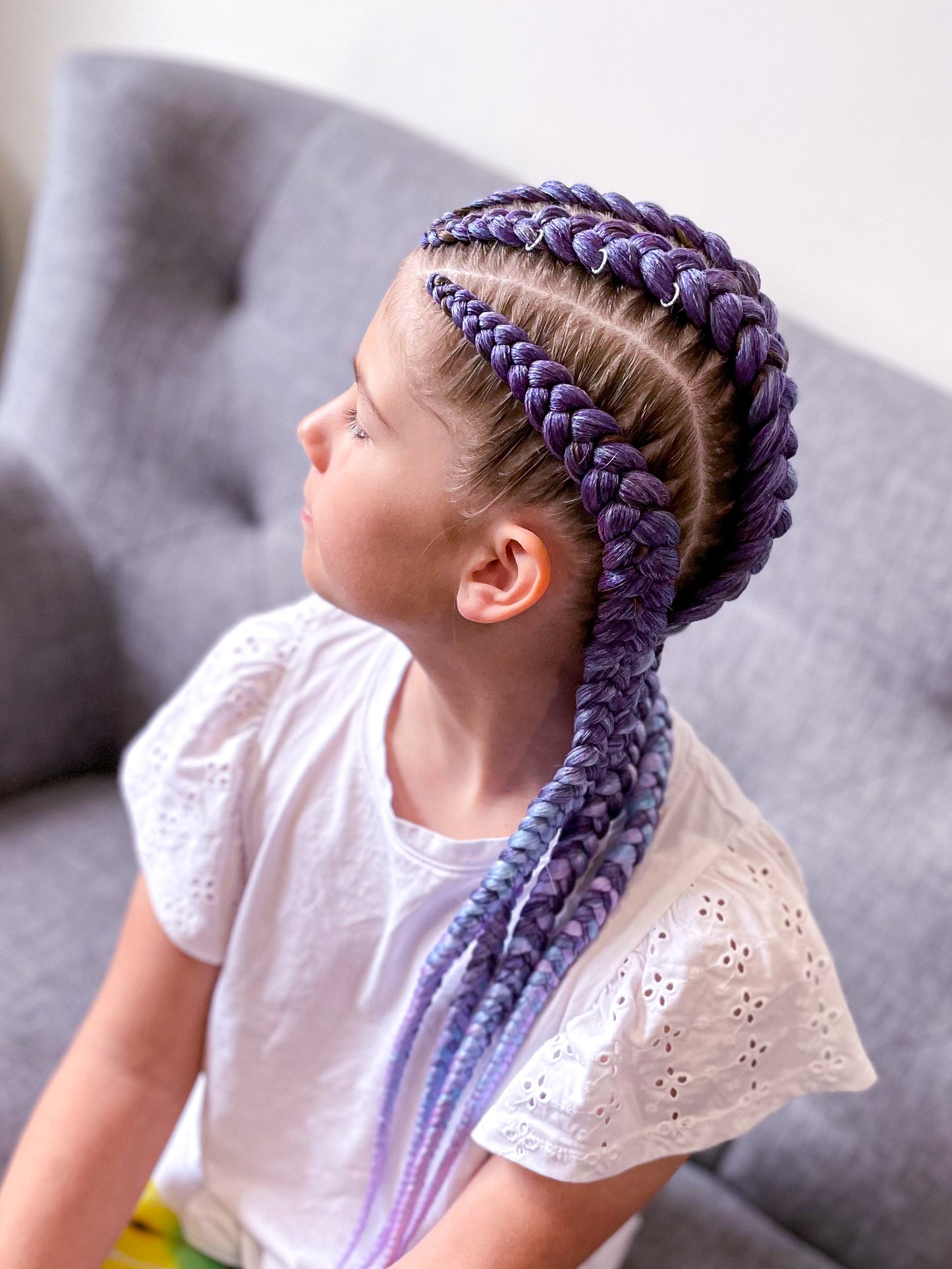 PURPLE AQUA OMBRÉ Braiding hair extensions