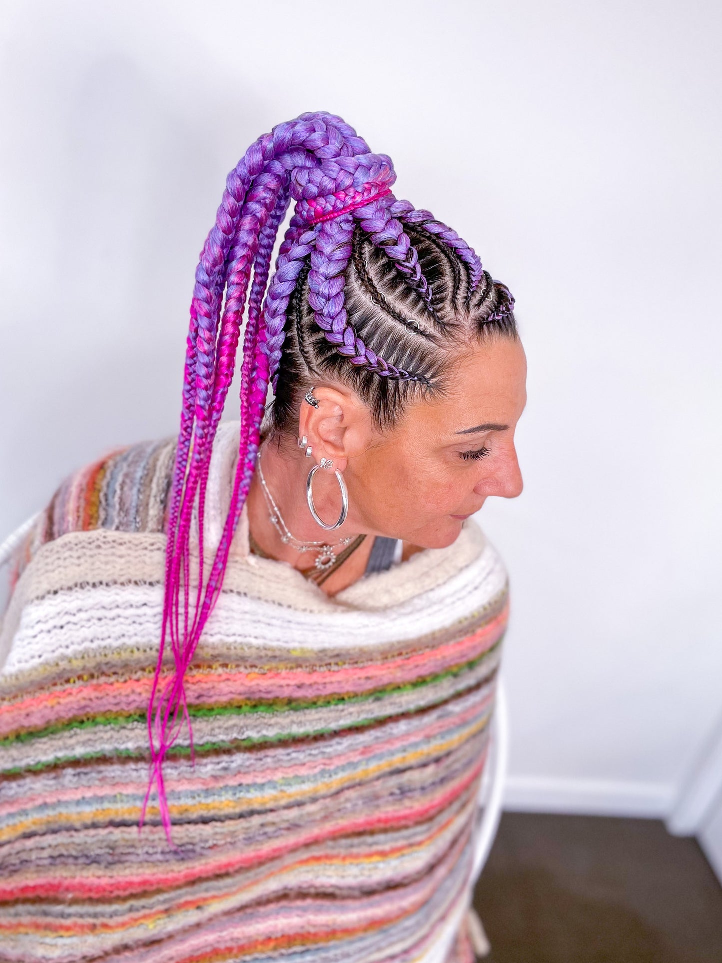 PURPLE PINK OMBRÉ Braiding hair extensions