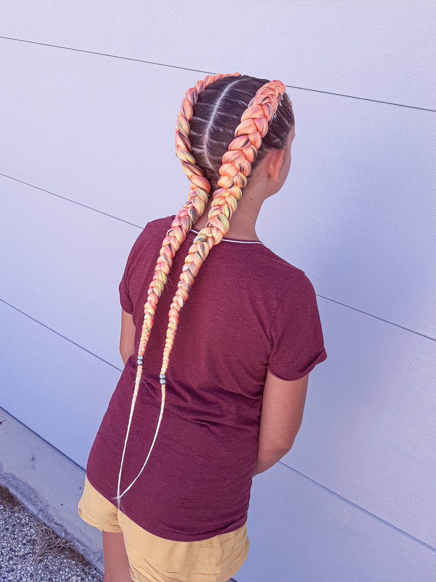 ORANGE YELLOW WHITE OMBRÉ Braiding hair extensions