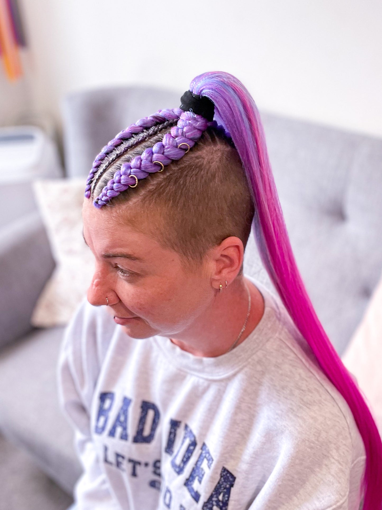 PURPLE PINK OMBRÉ Braiding hair extensions