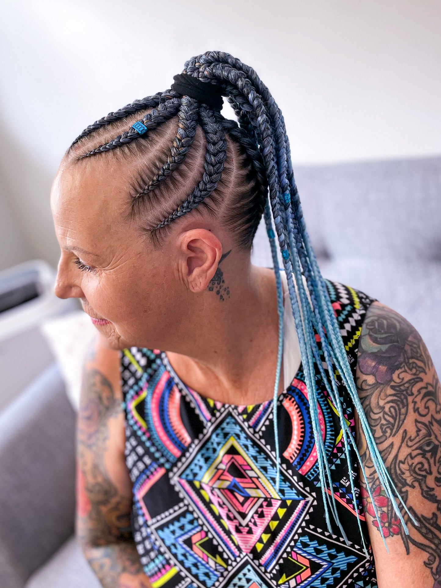 BLACK BLUE AQUA OMBRÉ Braiding hair extensions