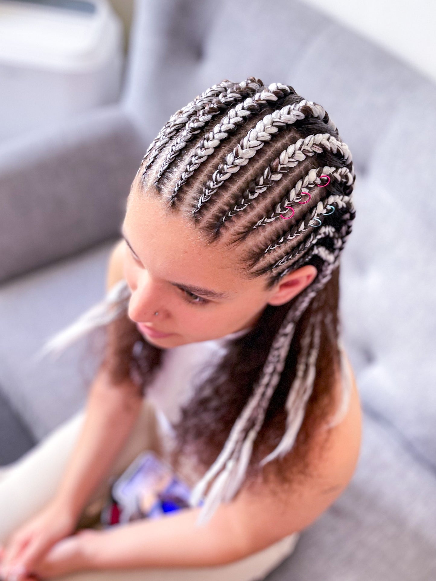 WHITE Braiding hair extensions