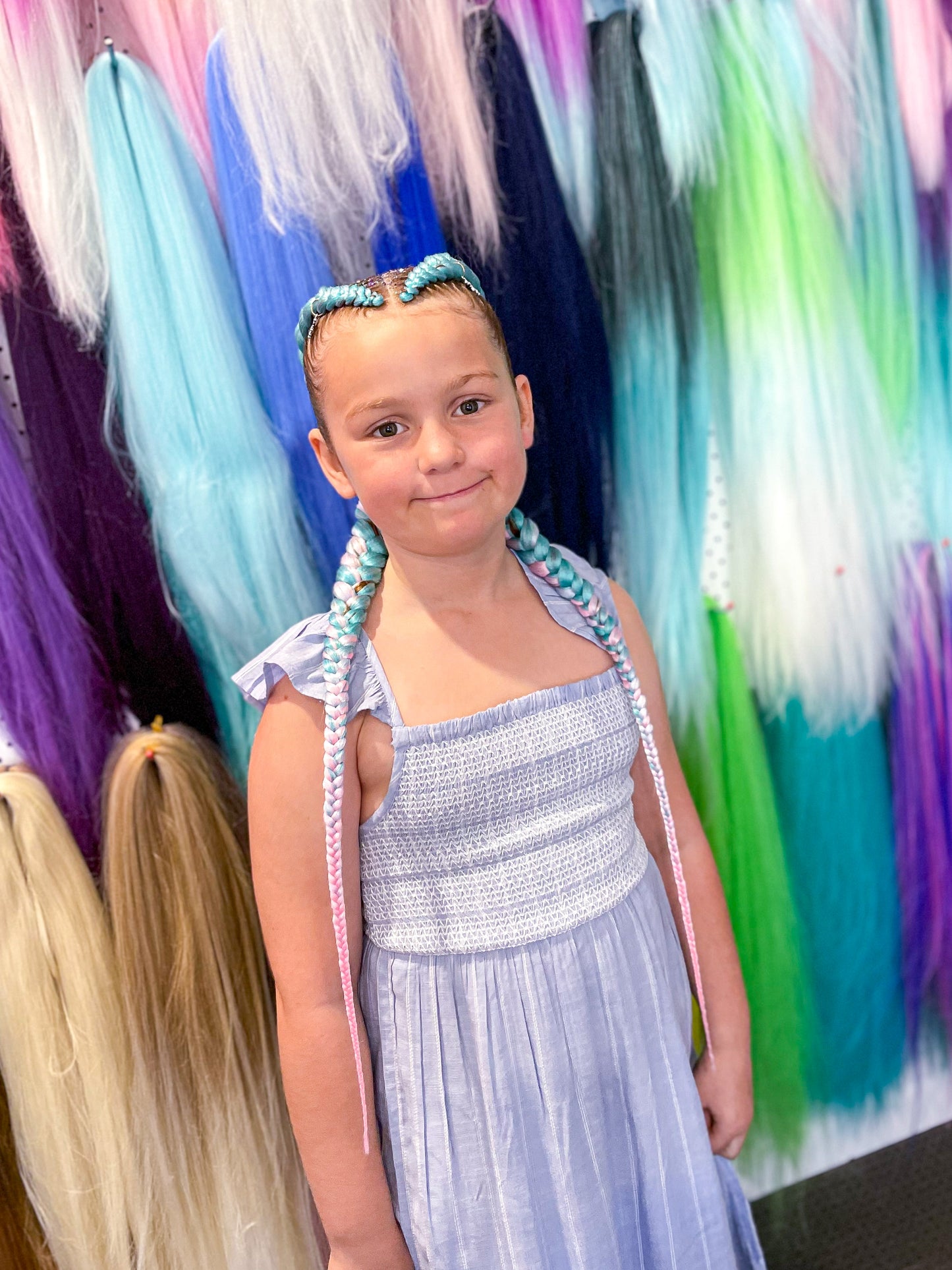 TEAL PINK OMBRÉ Braiding hair extensions