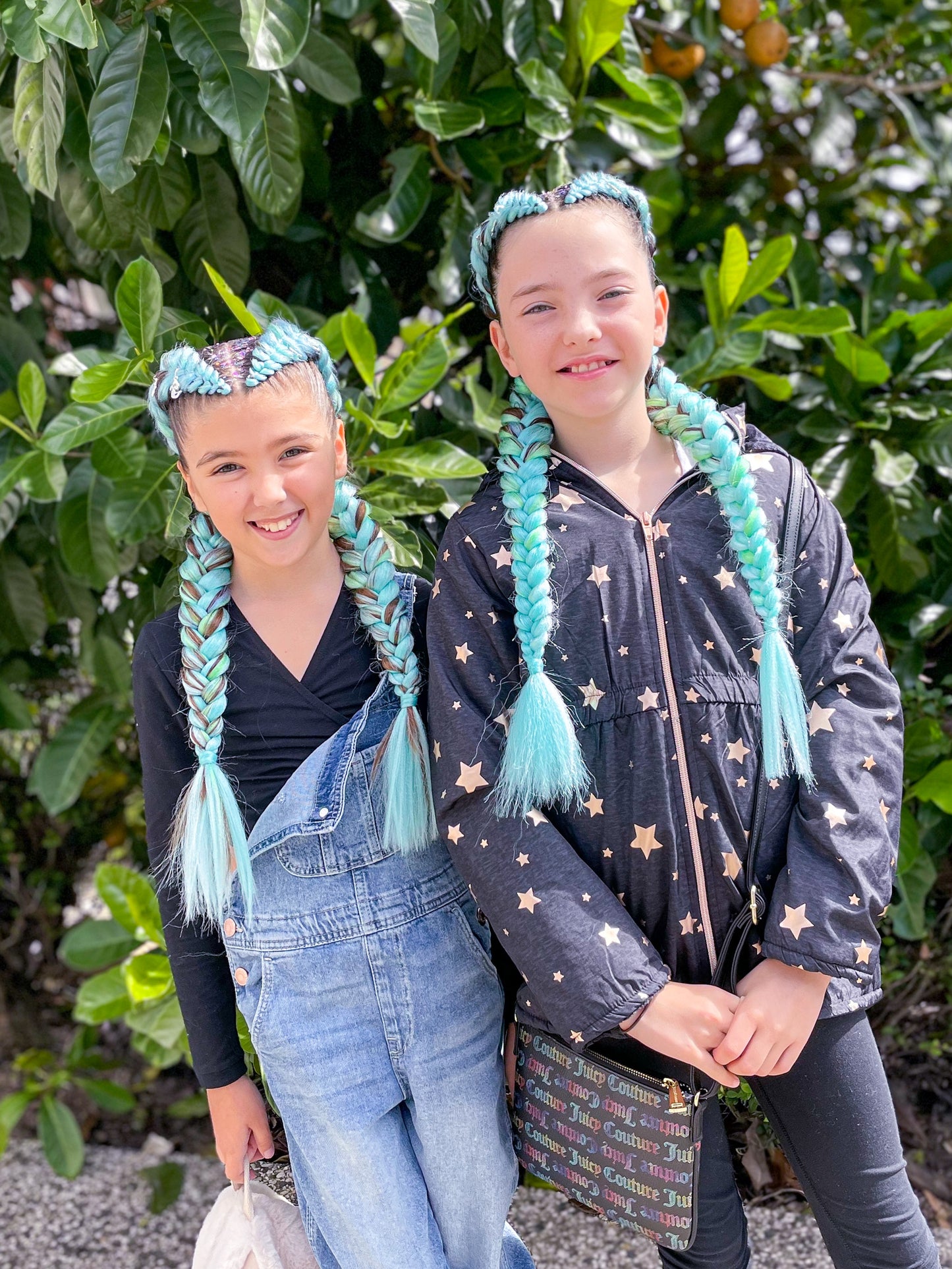 BLUE GREEN OMBRÉ Braiding hair extensions