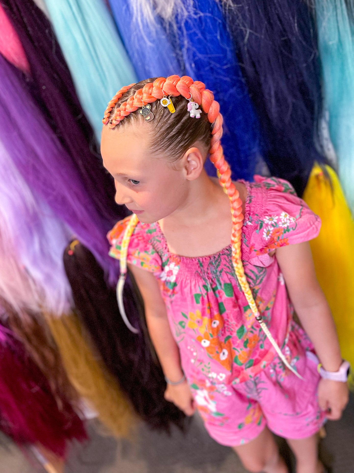 ORANGE YELLOW WHITE OMBRÉ Braiding hair extensions