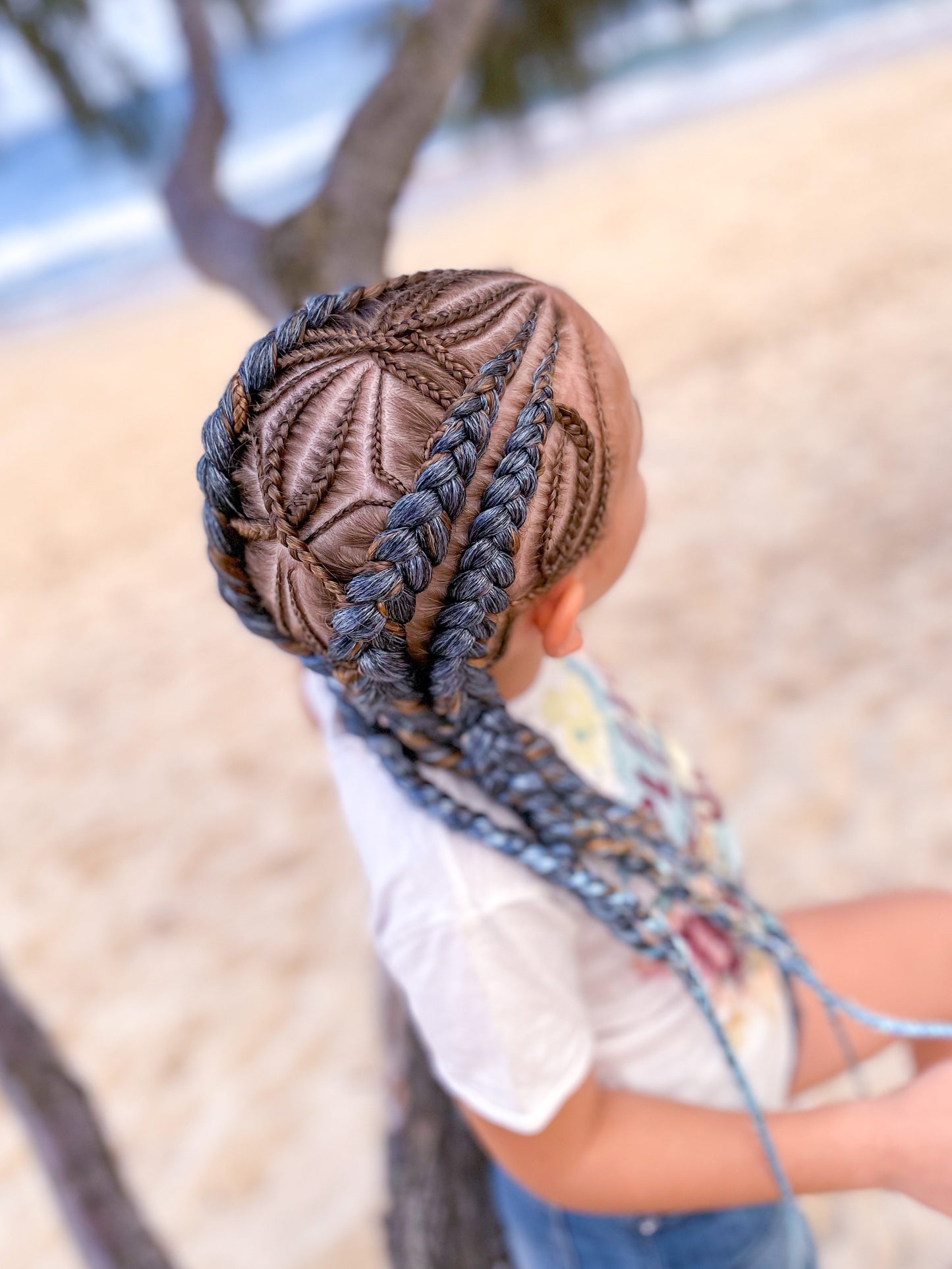 BLACK BLUE AQUA OMBRÉ Braiding hair extensions