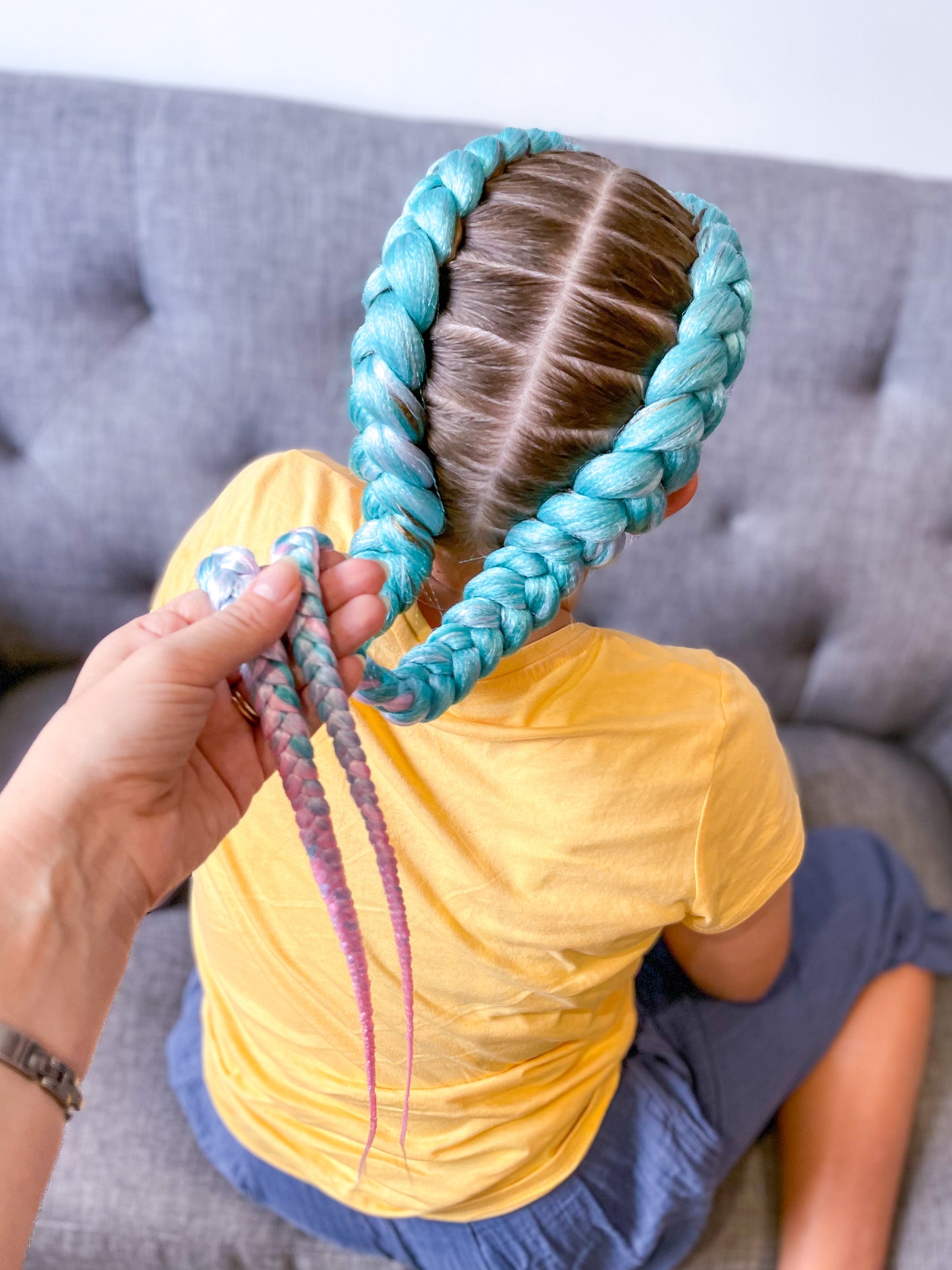 TEAL PINK OMBRÉ Braiding hair extensions