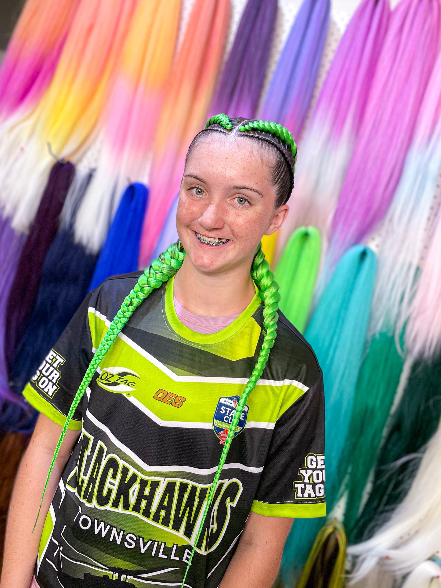 BRIGHT GREEN Braiding hair extensions