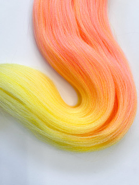 ORANGE YELLOW WHITE OMBRÉ Braiding hair extensions