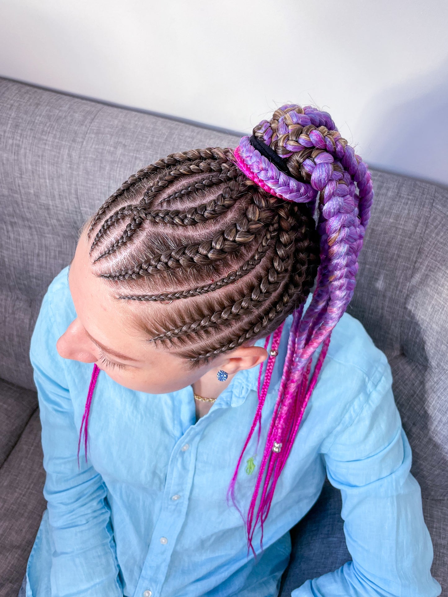 PURPLE PINK OMBRÉ Braiding hair extensions