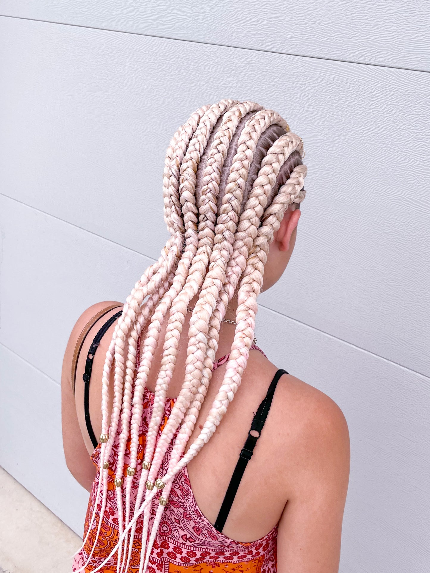BLONDE PINK WHITE OMBRÉ Braiding hair extensions